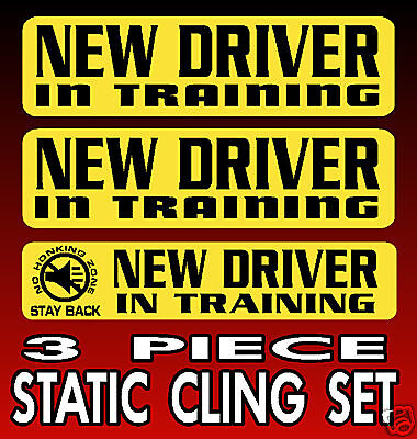 New Student New Driver STATIC CLING Instead ...