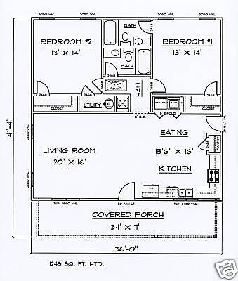 2 Bedroom Guest House Plans