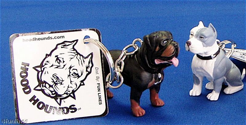 48 Key chains, dog figures   hood hounds   Pit Bulls +  