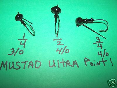 oz. BLACK FOOTBALL JIGS 3/0 WITH WIRE WEED GUARD  