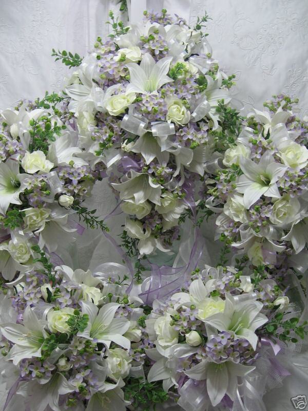 SILK WEDDING BRIDAL PACKAGE FLOWER BOUQUET ~LILAC~  