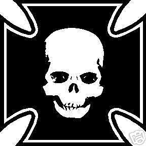 IRON CROSS w/SKULL Hood Decal Toyota,Honda,Scion,etc  