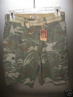 ARIZONA JEANS WOODLAND CAMO CARGO SHORTS SIZE 16 NWT  