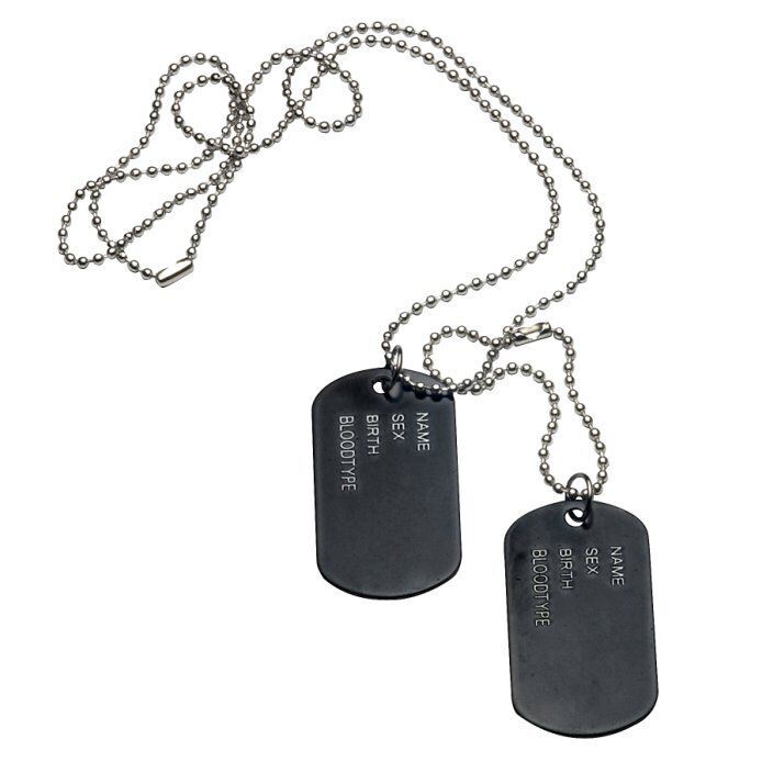 Other Men's Jewellery - MENS R&B Black ARMY Double Dog Tag Dogtag ...