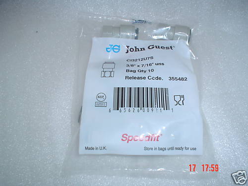 JOHN GUEST Faucet Connector UNS   3/8 x 7/16 UNS  