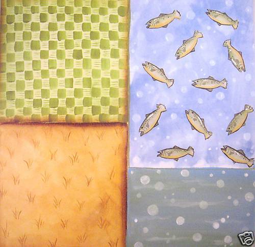 SHTS., GONE FISHIN #1 12 x 12 SCRAPBOOK PAPER  