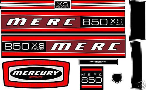 MERCURY MARINE 850 xs DECALS, MERC OUTBOARD 85  