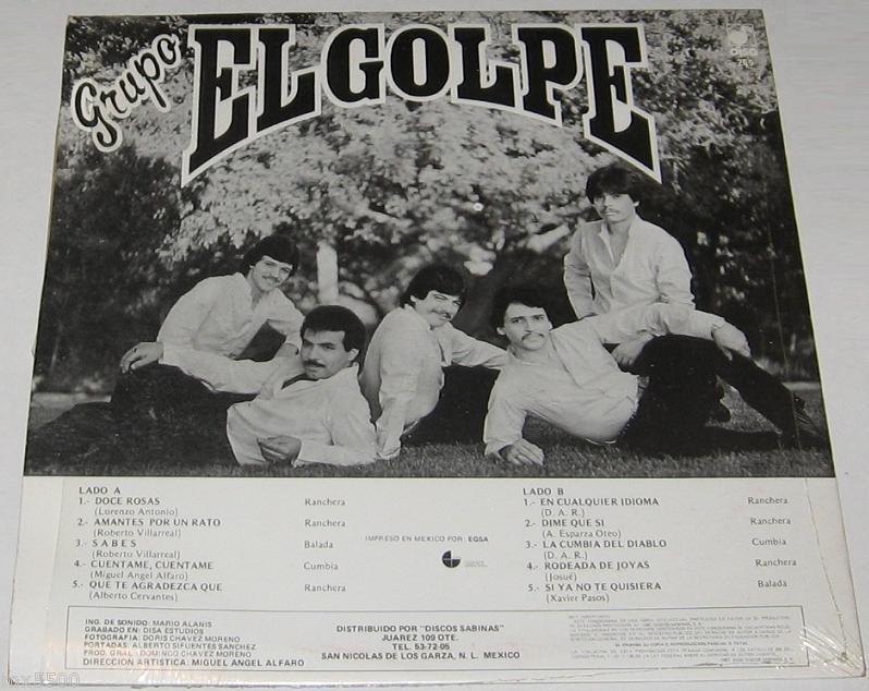 GRUPO EL GOLPE   DOCE ROSAS   LP cumbia tejano  