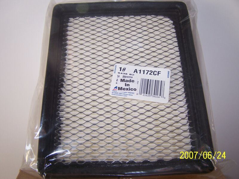 AC DELCO AIR FILTERS 96, 97, 98 & 99 CAVALIER, SUNFIRE  