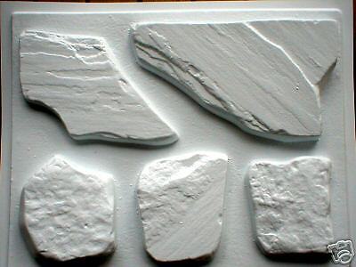 OAF#02   FIVE FIELDSTONE MOLD LOT  MAKE CONCRETE STONE  