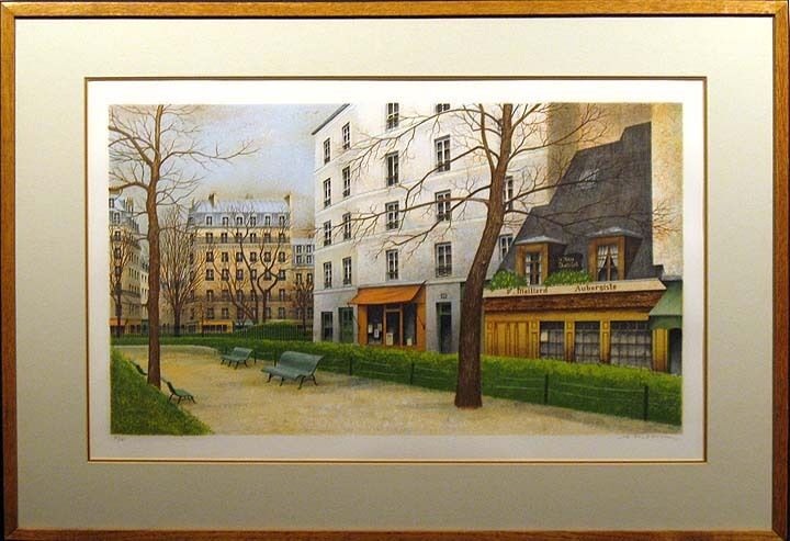   de la Bucherie Hand Signed Framed Art Lithograph, Paris, OBO  