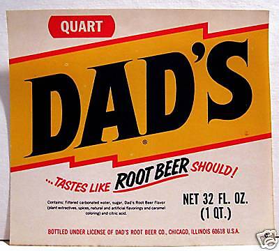 Vintage Dads Root Beer Soda Label Chicago Illinois  