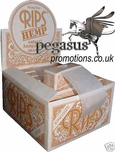 HEMP RIPS Cigarette Papers Box of 24/Skins/Blunts  