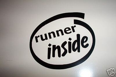 runner inside Decal Sticker Run Jog Marathon  