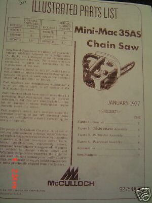 McCulloch MINI MAC 35AS Parts list  