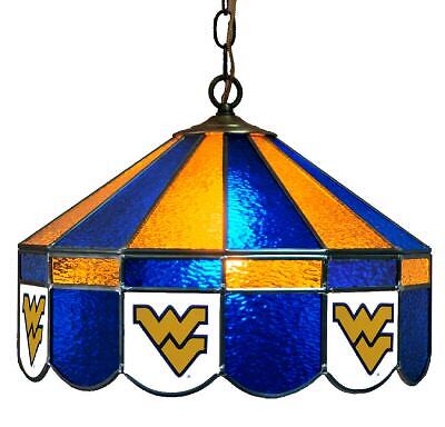   Virginia University WVU 16 Stained Glass Hanging Bar Pub Light Lamp