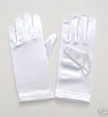 Wedding Gloves Communion Costume Flower Girl Satin 4 7  