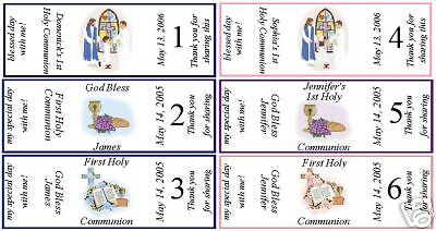 120 First Holy Communion Candy Wrappers/Party Favors  
