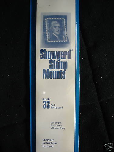 Showgard Dark Stamp Mounts 215/33, 22 strips (m71)  