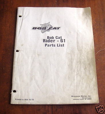 BOB CAT L/G RIDER 61 MOWER TRACTOR PARTS MANUAL  