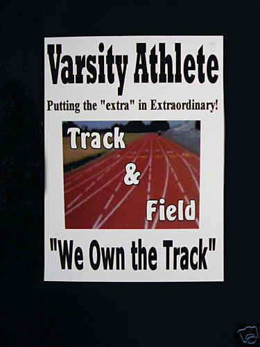 Running Track and Field Locker Magnet Award Poster  