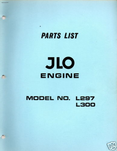 ORIGINAL JLO L297 & 300 SNOWMOBILE ENGINE PARTS MANUAL  