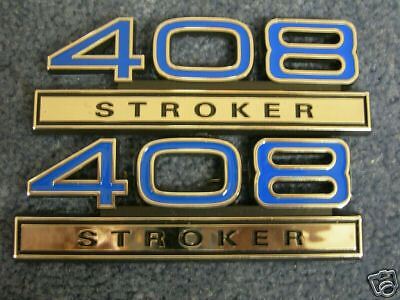 NEW PAIR 408 STROKER EMBLEMS   BLUE  