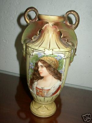 Austrian Whiteware Royal Rex Tima Portrait Vase  