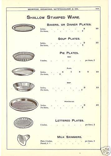 TIN LETTER PLATES MILK SKIMMER 1888 ANTIQUE CATALOG AD  