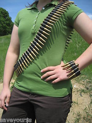 Plastic Toy Fake Ammo Bullet Belt Bandolier Military Army Soldier Costume Prop