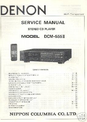 DENON SERVICE MANUAL DCM 555II CD Player FREE USA SHIP  