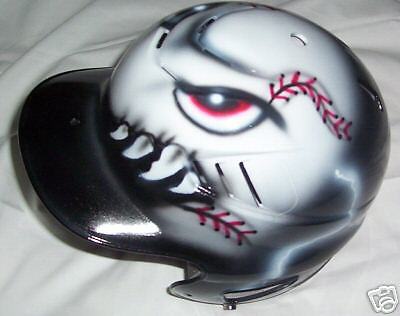 BASEBALL BATTING HELMET AIRBRUSHED NEW MEAN BALL  