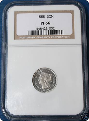 1888 3 Cent Nickel NGC PF66 Proof 66  