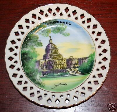 CAPITOL WASHINGTON D.C. hand painted PLATE Hitomis  