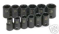 SK 4062 12 Pc 6 Pt Standard Metric Impact Socket Set  