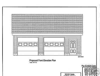 30x24   2.5 CAR GARAGE PLANS   GABLE ROOF   #3024G  