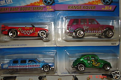 1996 Hot Wheels BIFF BAM BOOM SERIES Set of 4  