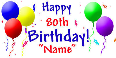 80th Birthday Party PERSONALIZED CUSTOM 80 BANNER SIGN  