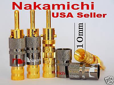 20 NAKAMICHI Speaker Banana Plug 10mm Connector 24K USA  