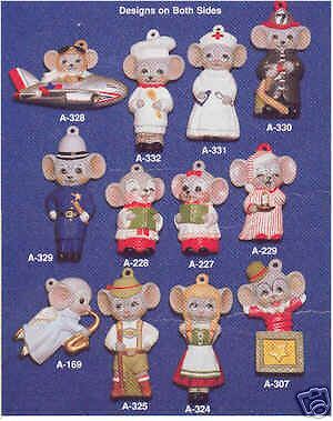 Ceramic Molds Alberta Christmas Ornaments 12 Mice