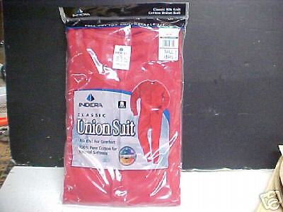 TALL Mens Union Suit Onepiece Underwear MEDIUM Red  
