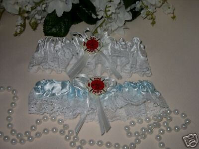 Fireman Firefighter AXE Satin Lace Bridal Garter 2 PS  