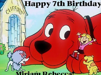 Clifford the big red dog edible cake image cake topper  