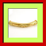 VERMEIL 24k GOLD Bali SILVER Curve Long Tube Bead B58V  