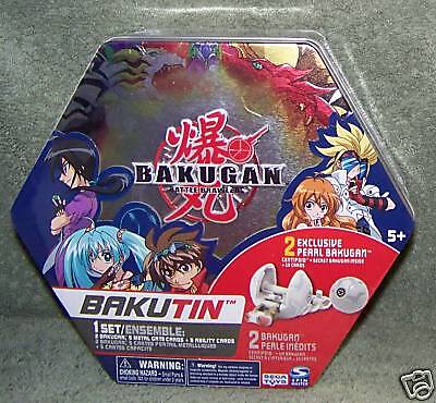 BAKUGAN BAKUTIN SILVER TIN W/PEARL CENTIPOID & MORE  