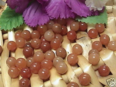 20 x natural red aventurine gemstone beads, 8mm, round