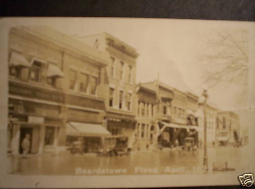 1922 RPPC POSTCARD BANK FLOOD BEARDSTOWN ILLINOIS ILL  