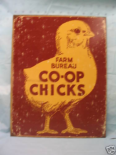 Vintage look Farm Bureau Co Op Metal Advertising Sign  