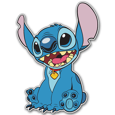 Lilo & Stitch cartoon STITCH car bumper sticker 4 x 5  