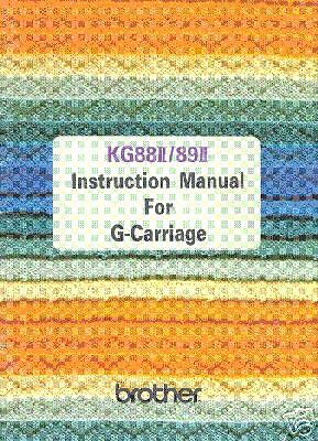 Brother Garter Carriage Instruction Manual KG88 & KG89  